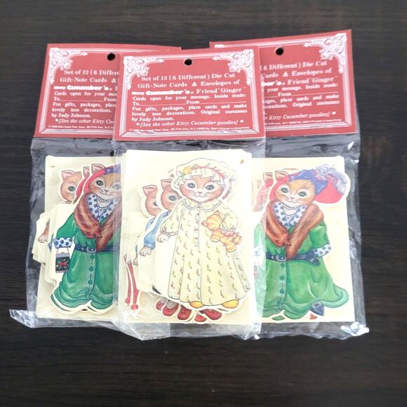 Kitty Cucumber's Friends "Ginger" Lot of 36 Vintage Gift Note Cards/Tags Cottage - Picture 1 of 7